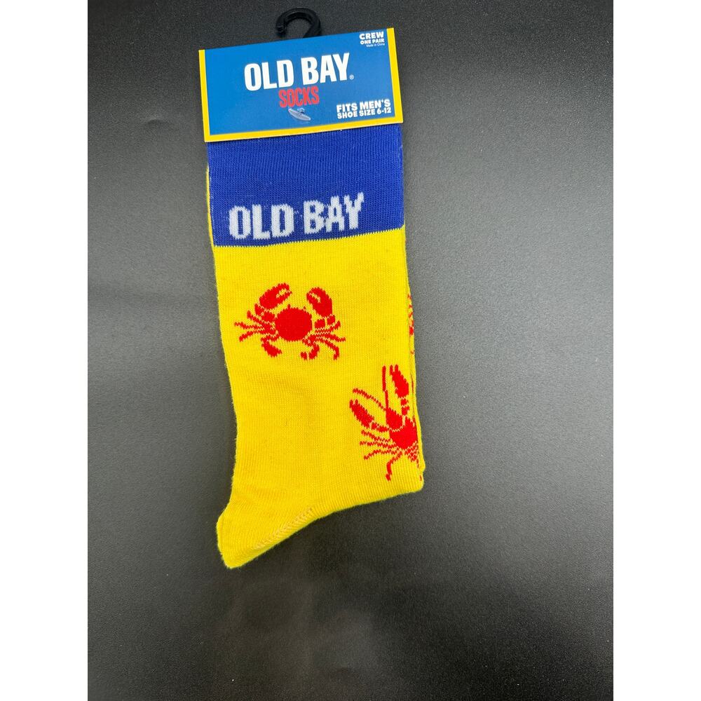 Old Bay Crew Socks Men’s 6-12 Crab Seafood McCormick Seasoning Novelty New